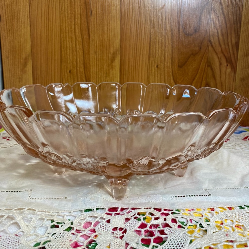 Indiana Glass Pink Footed Bowl